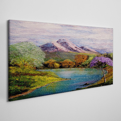 Foto auf leinwand Berglandschaft mit See