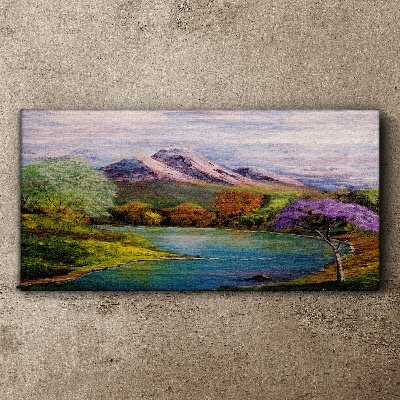 Foto auf leinwand Berglandschaft mit See