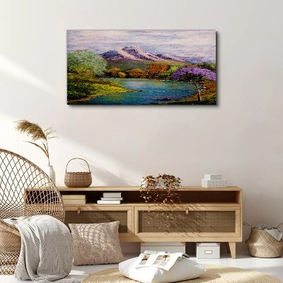 Foto auf leinwand Berglandschaft mit See