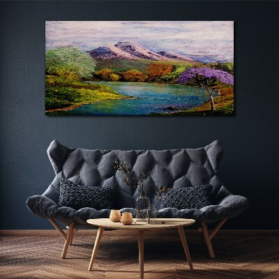Foto auf leinwand Berglandschaft mit See