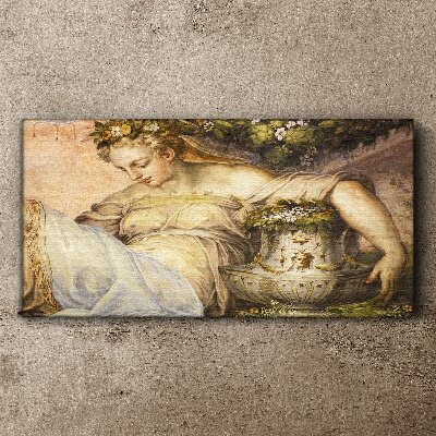 Leinwandbild Muse im Garten