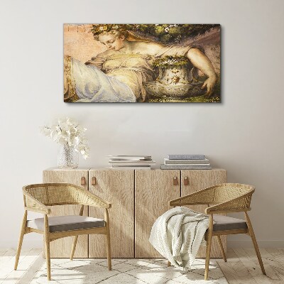 Leinwandbild Muse im Garten
