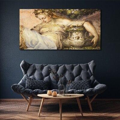 Leinwandbild Muse im Garten