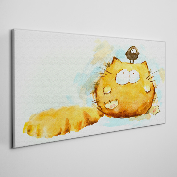 Foto auf leinwand Katze mit Vogel