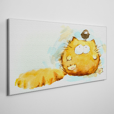 Foto auf leinwand Katze mit Vogel