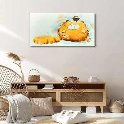 Foto auf leinwand Katze mit Vogel
