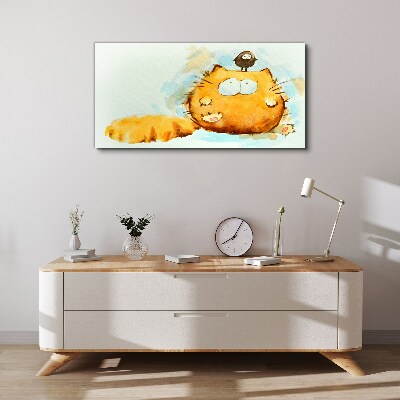 Foto auf leinwand Katze mit Vogel