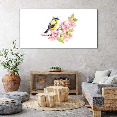 Foto leinwand Abstrakte Vogelblumen