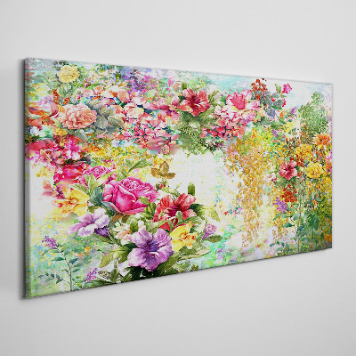 Foto auf leinwand Ein Blumenparadies in Pastellfarben