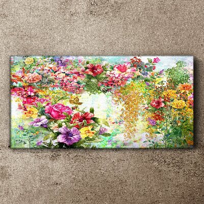 Foto auf leinwand Ein Blumenparadies in Pastellfarben