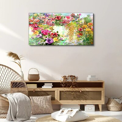 Foto auf leinwand Ein Blumenparadies in Pastellfarben