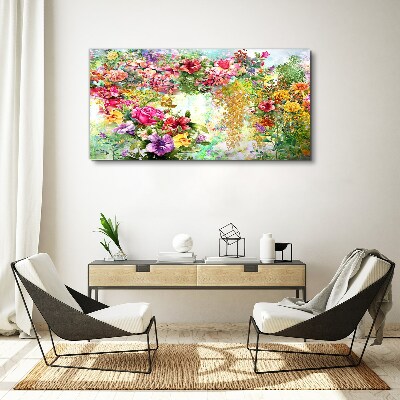 Foto auf leinwand Ein Blumenparadies in Pastellfarben