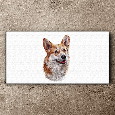 Bild auf leinwand Porträt eines fröhlichen Corgi-Hundes