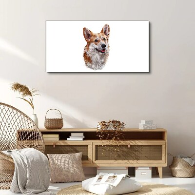 Bild auf leinwand Porträt eines fröhlichen Corgi-Hundes