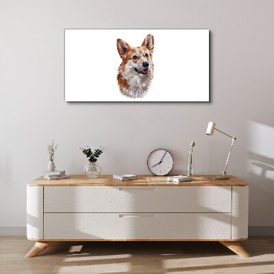 Bild auf leinwand Porträt eines fröhlichen Corgi-Hundes