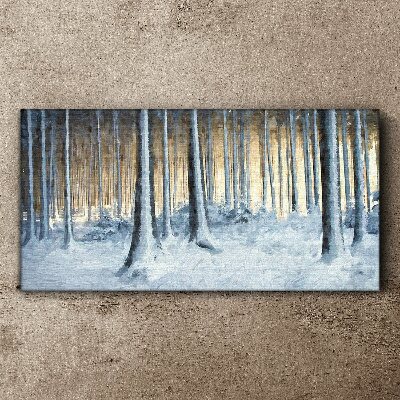 Wandbild Winterwald am Morgen