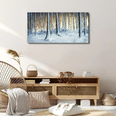 Wandbild Winterwald am Morgen