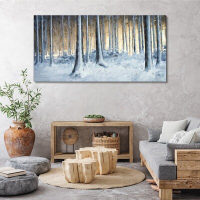 Wandbild Winterwald am Morgen
