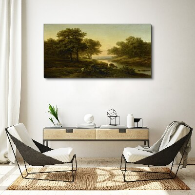 Bild auf leinwand Landschaft Fluss Wald Natur