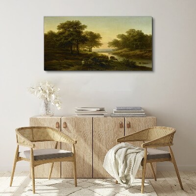 Bild auf leinwand Landschaft Fluss Wald Natur