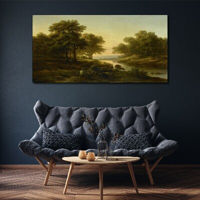 Bild auf leinwand Landschaft Fluss Wald Natur