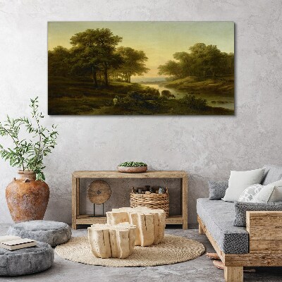 Bild auf leinwand Landschaft Fluss Wald Natur