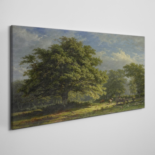 Leinwandbild Eine friedliche Landschaft mit einem Baum