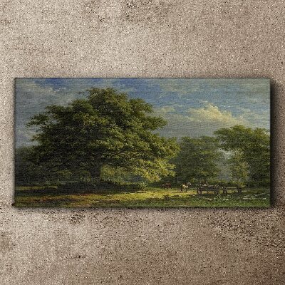 Leinwandbild Eine friedliche Landschaft mit einem Baum