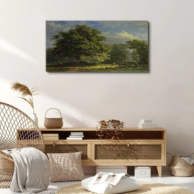 Leinwandbild Eine friedliche Landschaft mit einem Baum