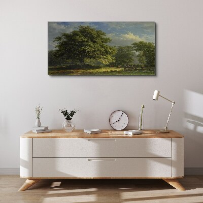 Leinwandbild Eine friedliche Landschaft mit einem Baum
