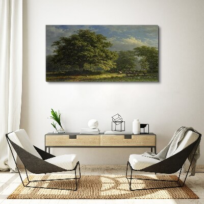 Leinwandbild Eine friedliche Landschaft mit einem Baum