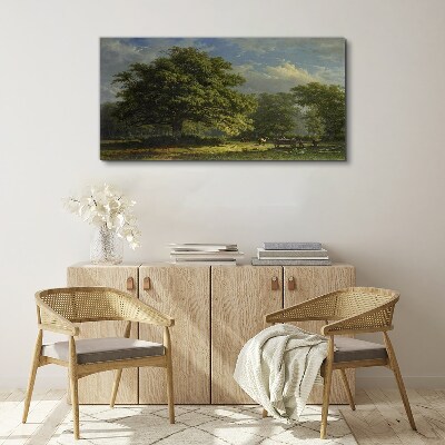 Leinwandbild Eine friedliche Landschaft mit einem Baum
