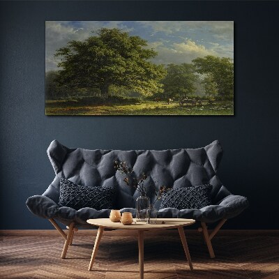 Leinwandbild Eine friedliche Landschaft mit einem Baum