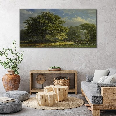 Leinwandbild Eine friedliche Landschaft mit einem Baum