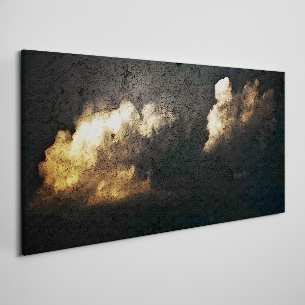 Foto auf leinwand Goldene Wolken auf dunklem Hintergrund
