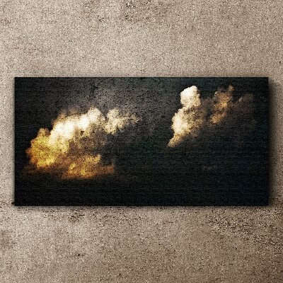 Foto auf leinwand Goldene Wolken auf dunklem Hintergrund