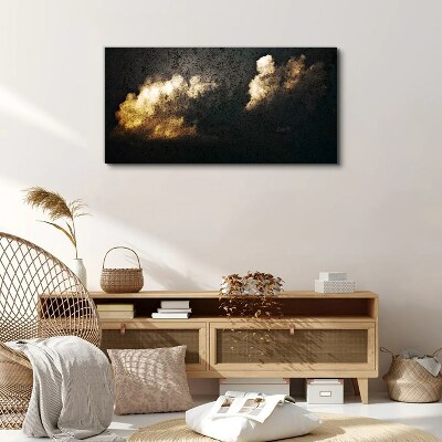 Foto auf leinwand Goldene Wolken auf dunklem Hintergrund