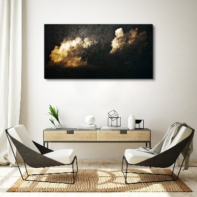 Foto auf leinwand Goldene Wolken auf dunklem Hintergrund