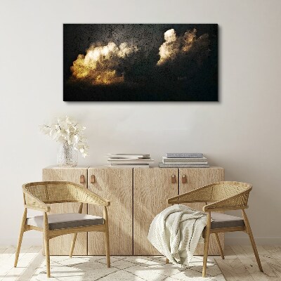 Foto auf leinwand Goldene Wolken auf dunklem Hintergrund