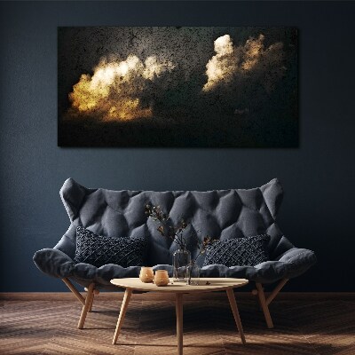 Foto auf leinwand Goldene Wolken auf dunklem Hintergrund