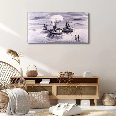Foto auf leinwand Ein ruhiger Hafen bei Sonnenuntergang
