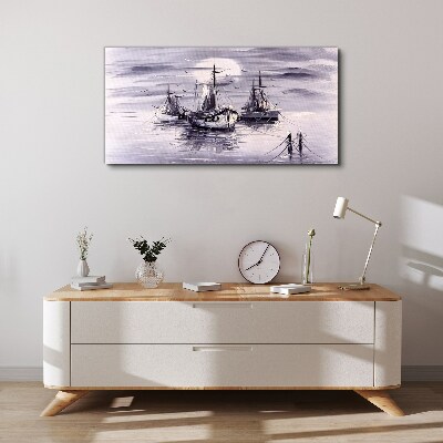 Foto auf leinwand Ein ruhiger Hafen bei Sonnenuntergang