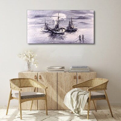 Foto auf leinwand Ein ruhiger Hafen bei Sonnenuntergang