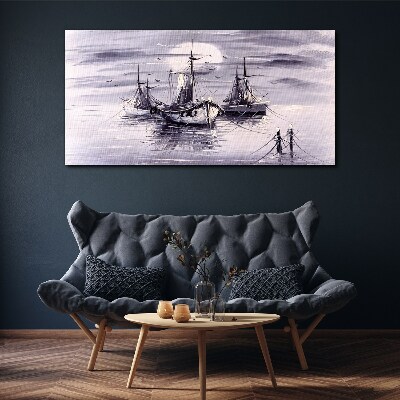 Foto auf leinwand Ein ruhiger Hafen bei Sonnenuntergang