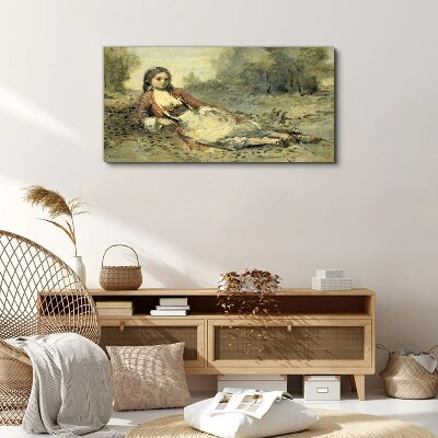 Foto auf leinwand Lady Girl Waldnatur