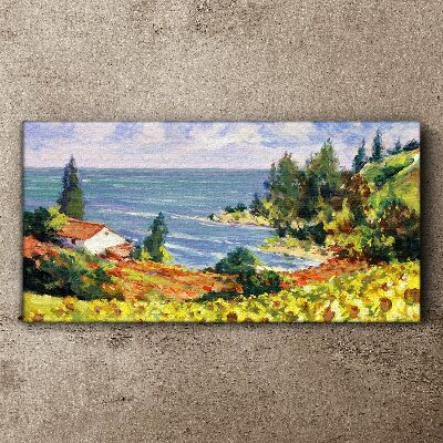 Wandbild Küstenlandschaft mit einem Haus