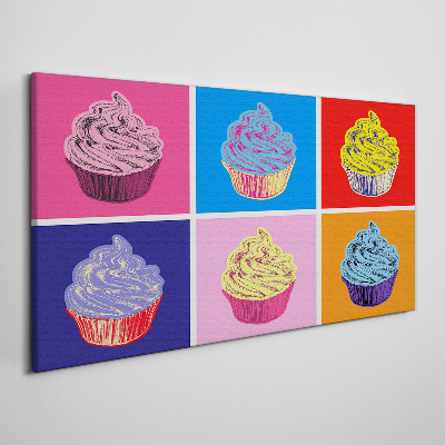 Bild auf leinwand Abstrakte Lebensmittel-Cupcakes