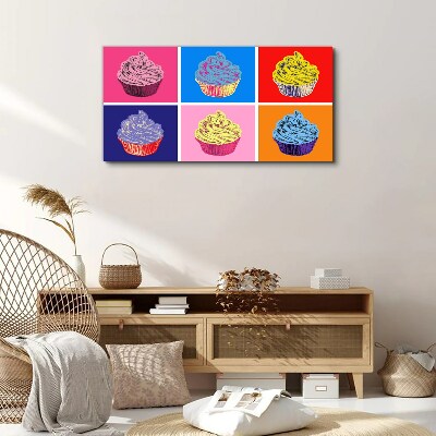 Bild auf leinwand Abstrakte Lebensmittel-Cupcakes