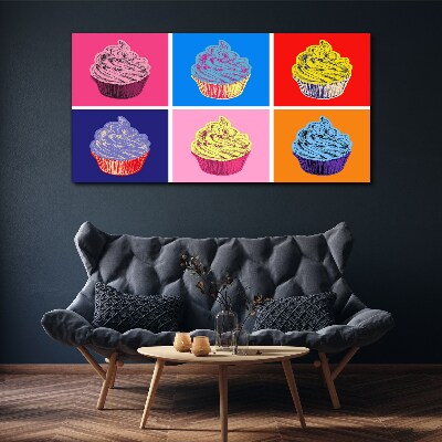 Bild auf leinwand Abstrakte Lebensmittel-Cupcakes