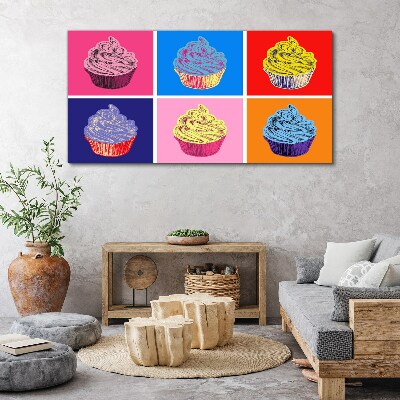 Bild auf leinwand Abstrakte Lebensmittel-Cupcakes